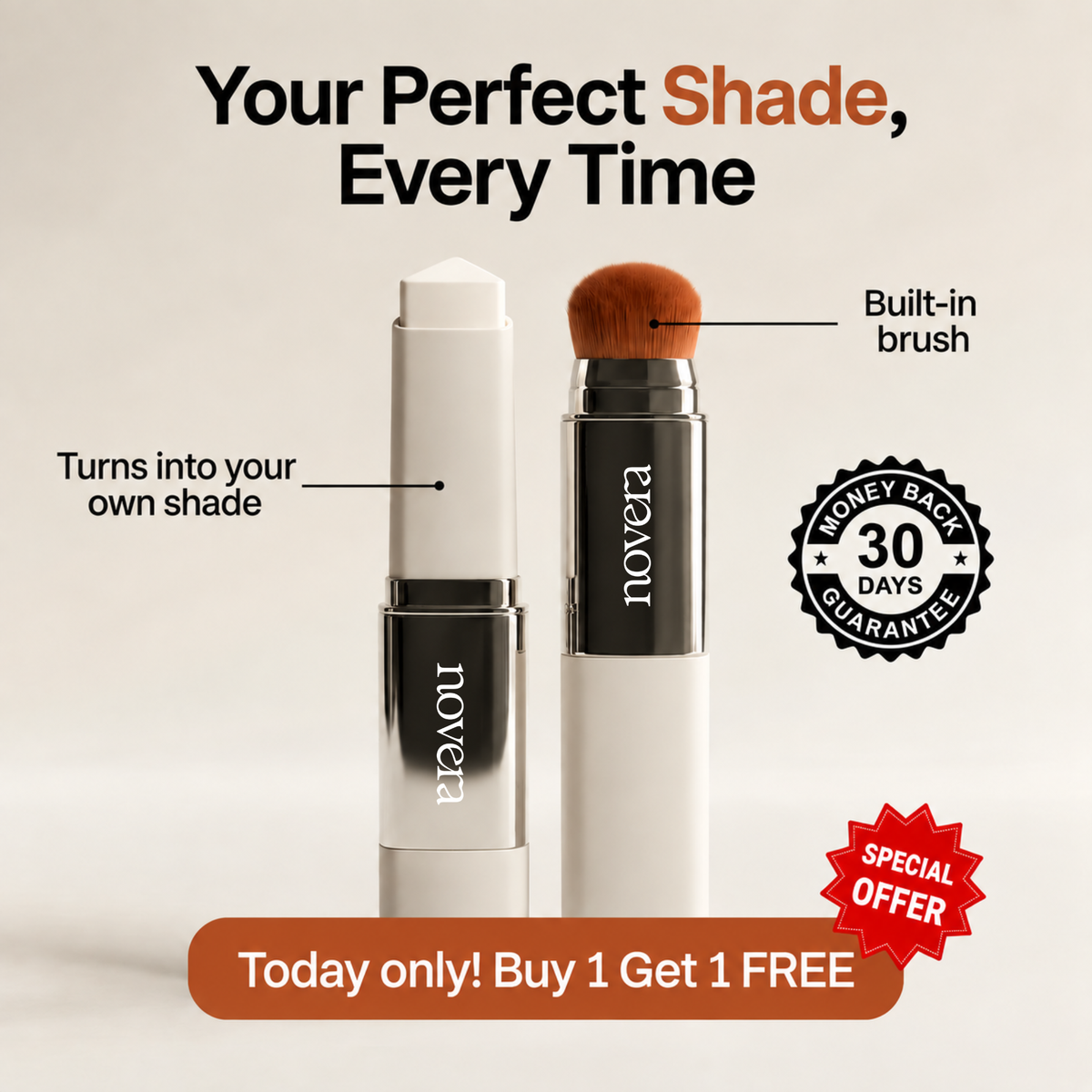 NOVERA® Color-Changing Foundation Stick