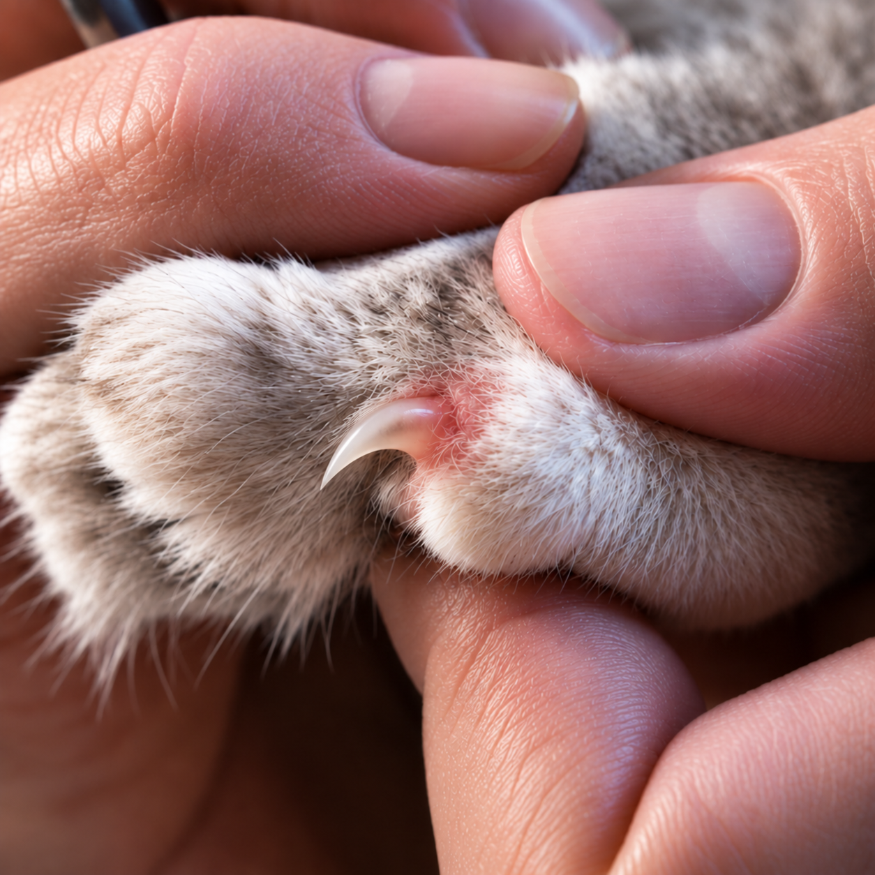 Cat paw before using SoftPaw