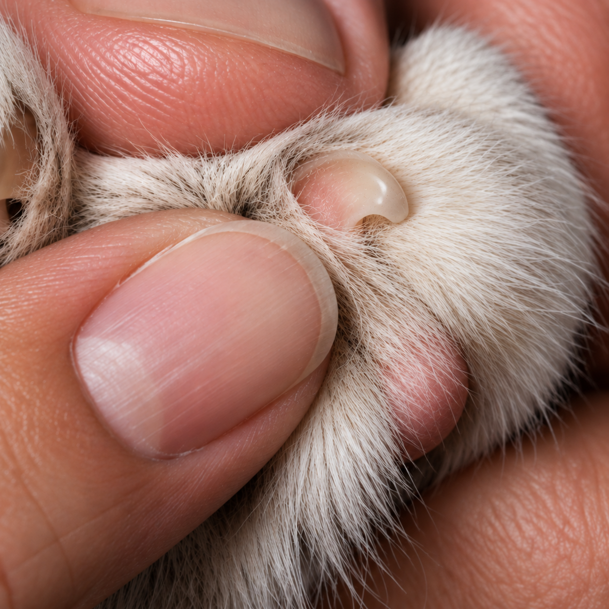 Cat paw after using SoftPaw